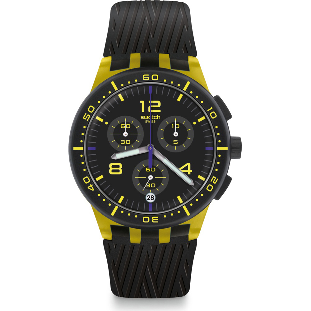 Swatch New Chrono Plastic SUSJ403 Yellow Tire Watch